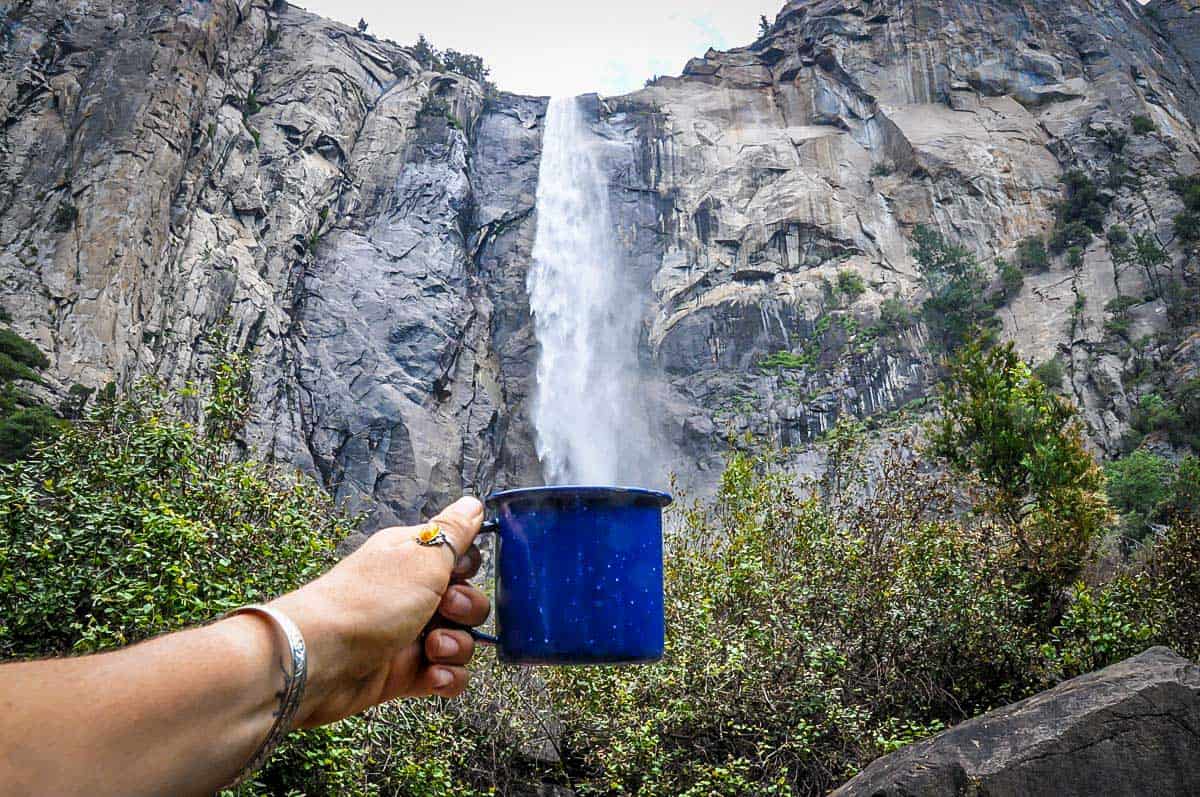 Water from Waterfall Yosemite Waterfalls