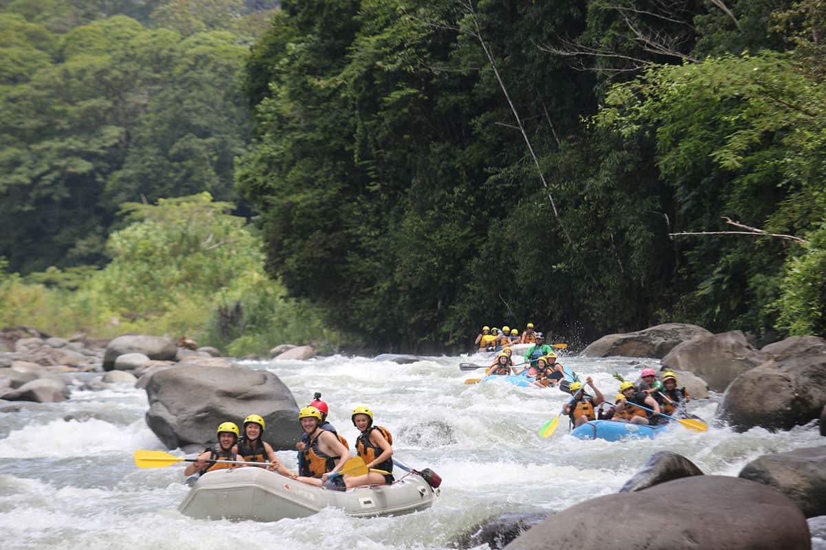 White water rafting groups in Costa Rica