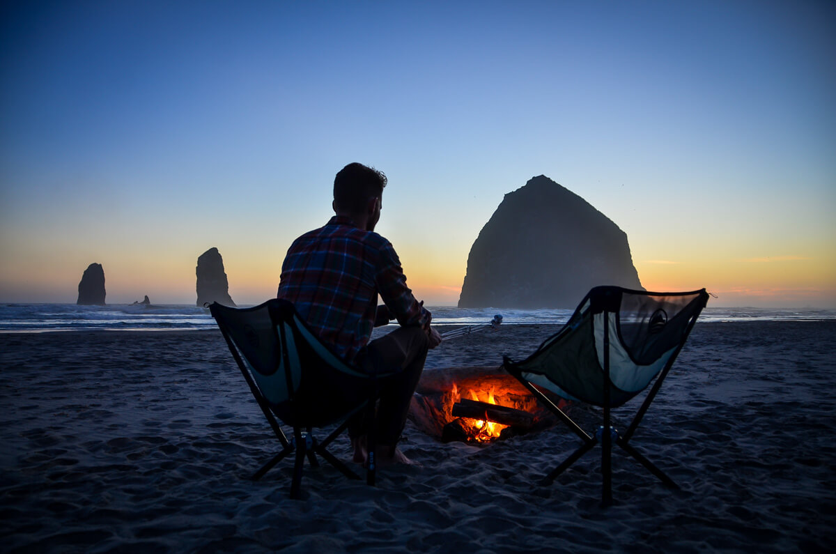 Bonfire at Haystack Rock