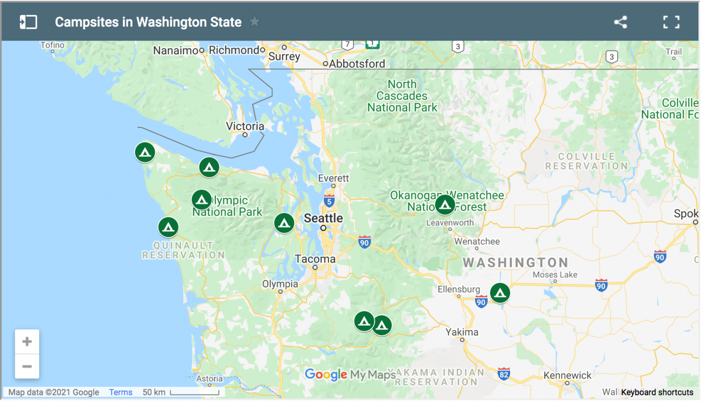 Washington Island Campground Map