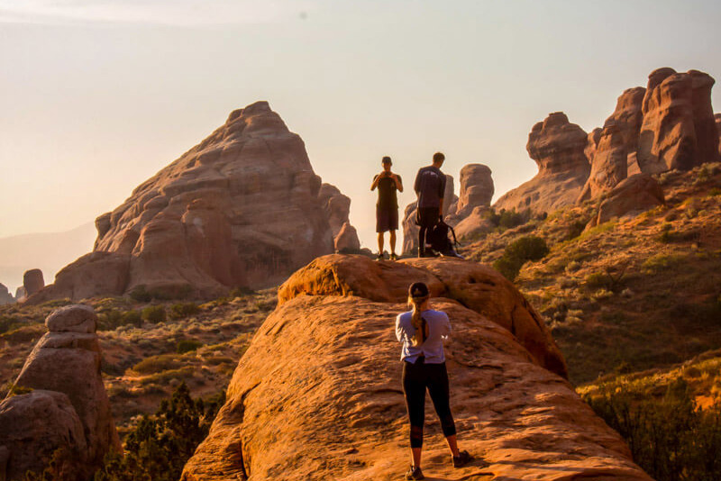 Hikers in Arches National Park | Image by Parker Bruer