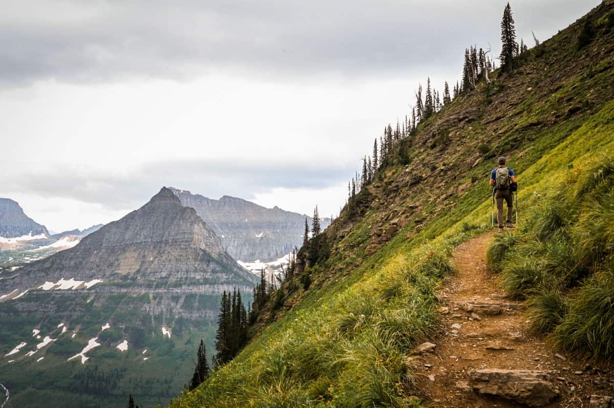 Climbing Haystack Pass on the Highline Trail Glacier National Park