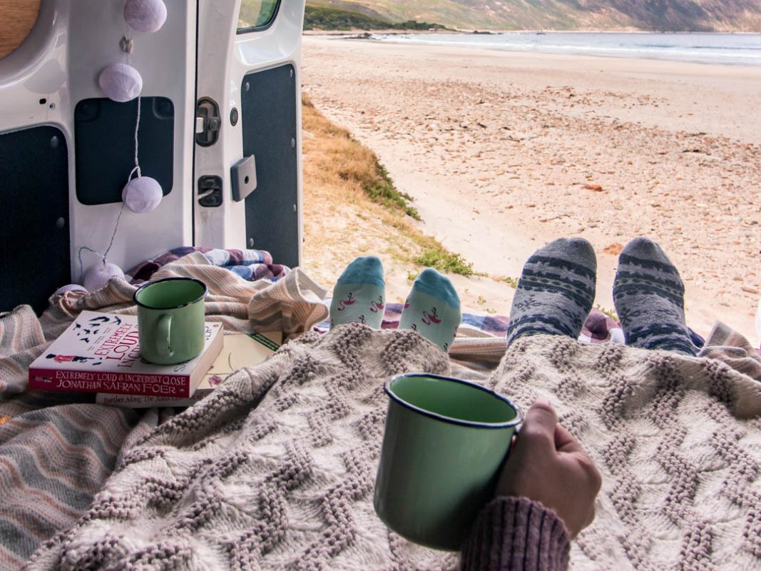 Process of making camping coffee outdoor Stock Photo by bondarillia