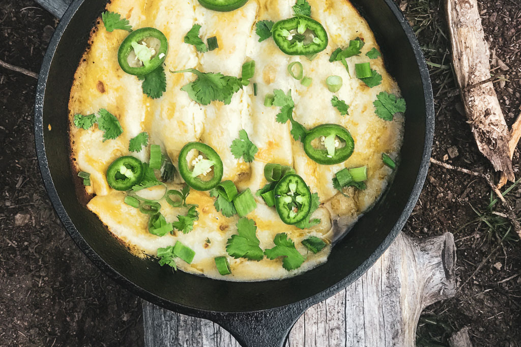 Dutch Oven Enchiladas - Camping Recipe by Fresh Off the Grid