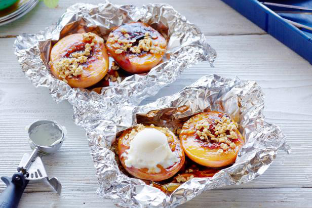 Grilled Peach Crisp Foil Packs (Food Network blog)
