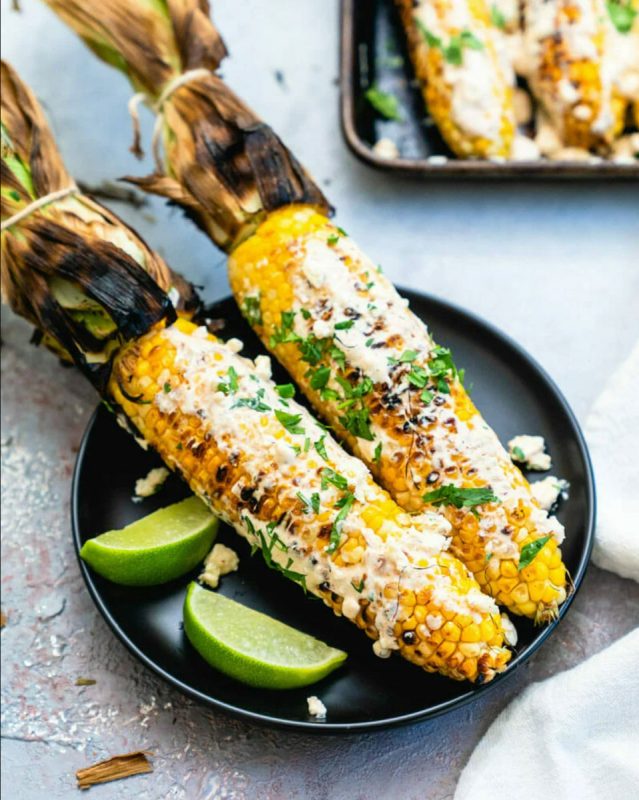 Grilled Mexican Street Corn (A Couple Cooks)