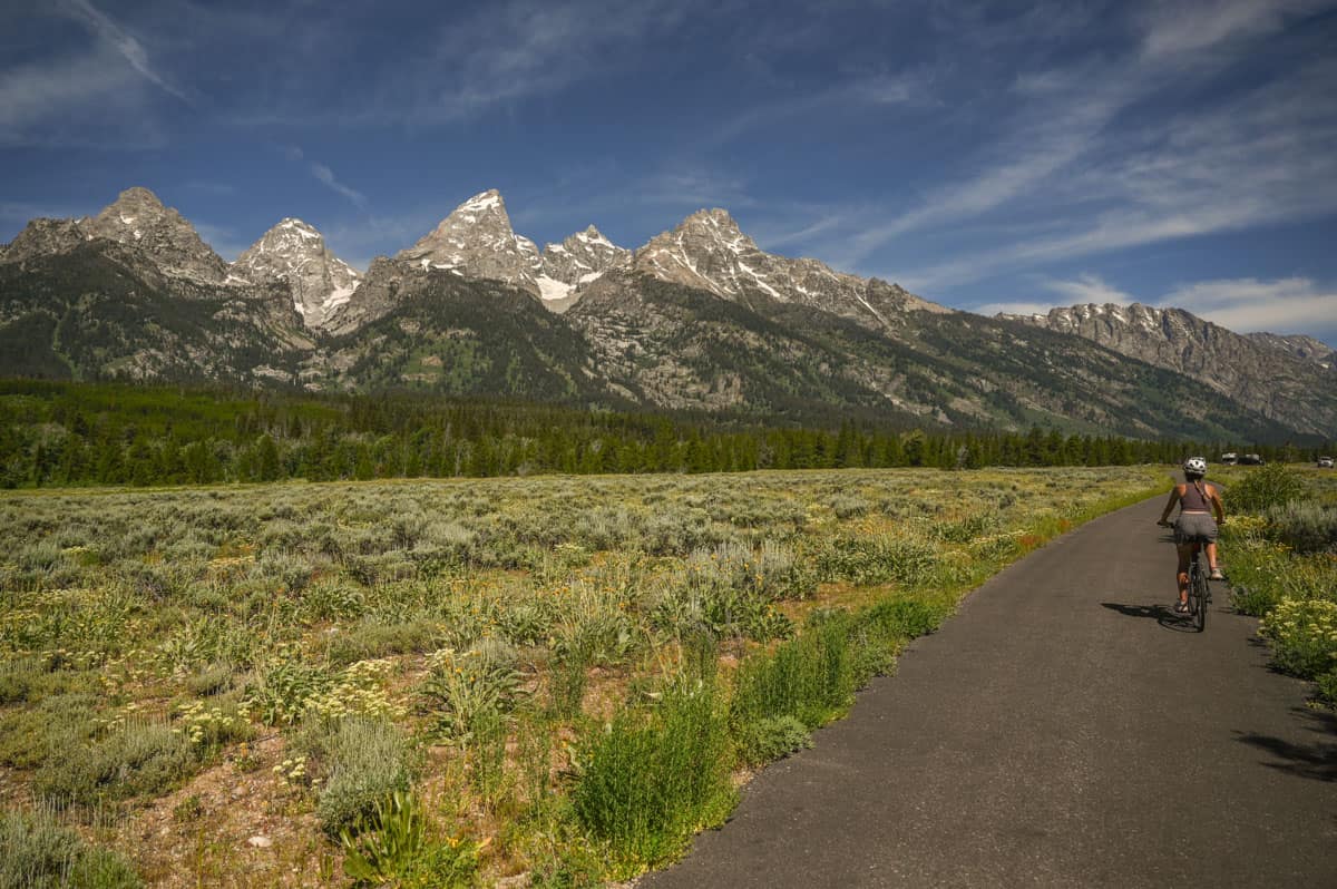 Biking to Jenny Lake Grand Teton National Park