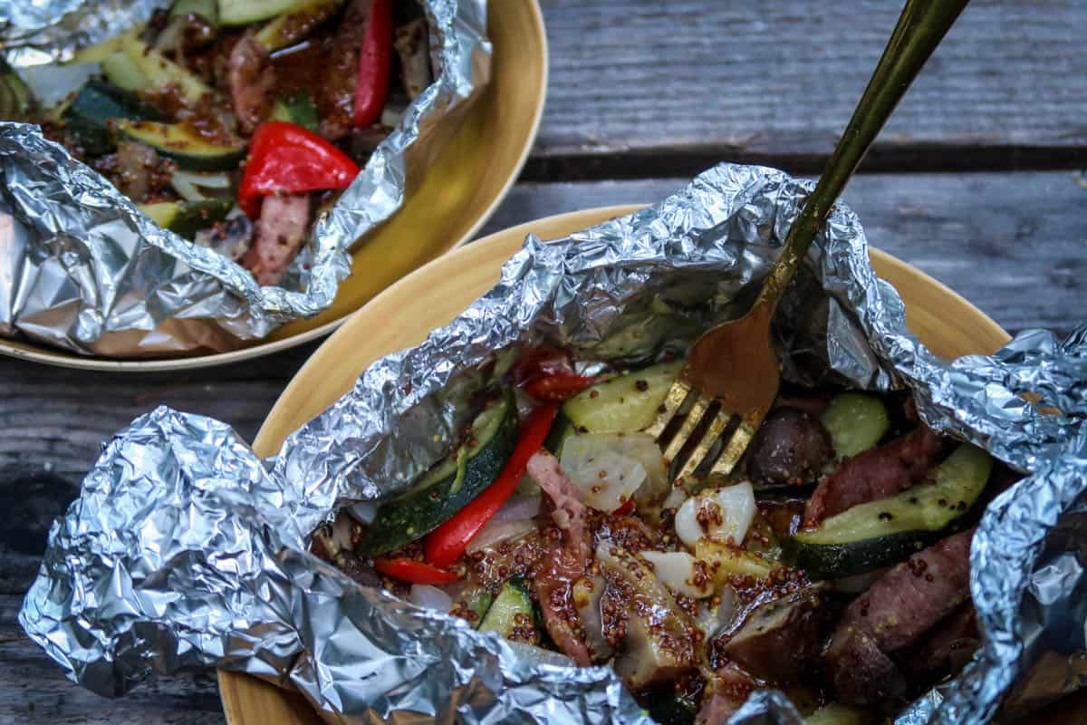 foil packets camping dinner