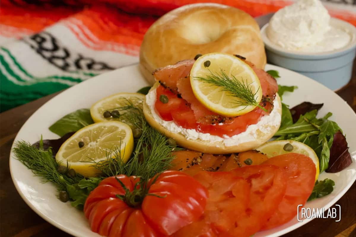 Bagle with lox (Roam Lab)