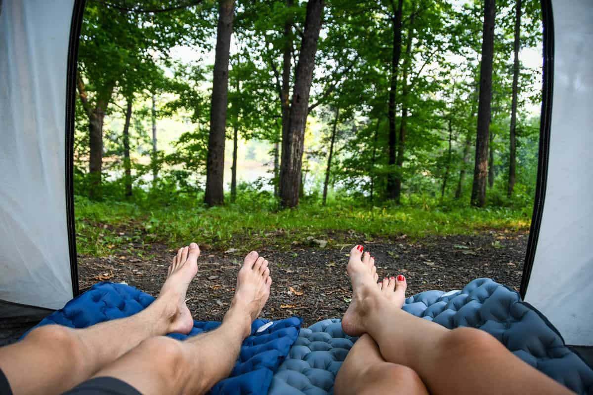 Wild camping - feet out of tent