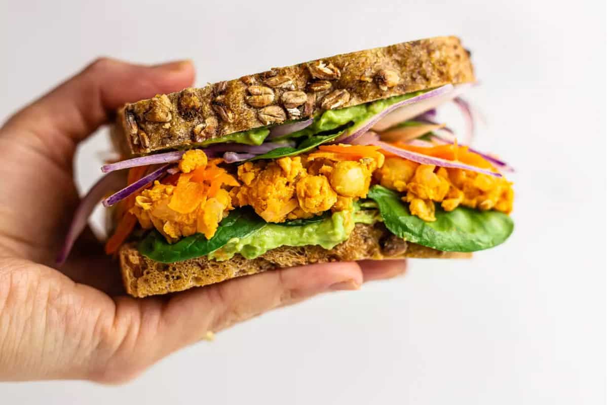 Smashed Chickpea Salad Sandwich (Foodaciously)