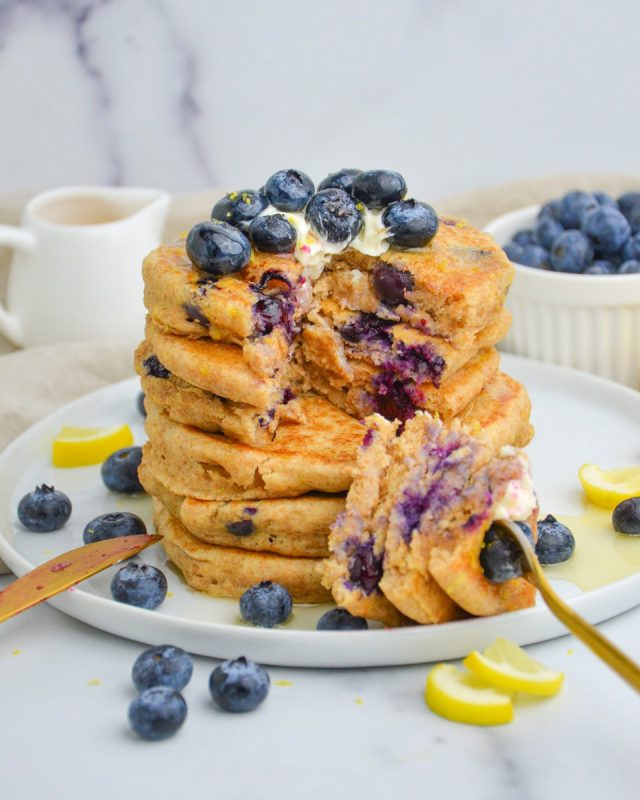 Blueberry Lemon Pancakes (Veggie World Recipes)
