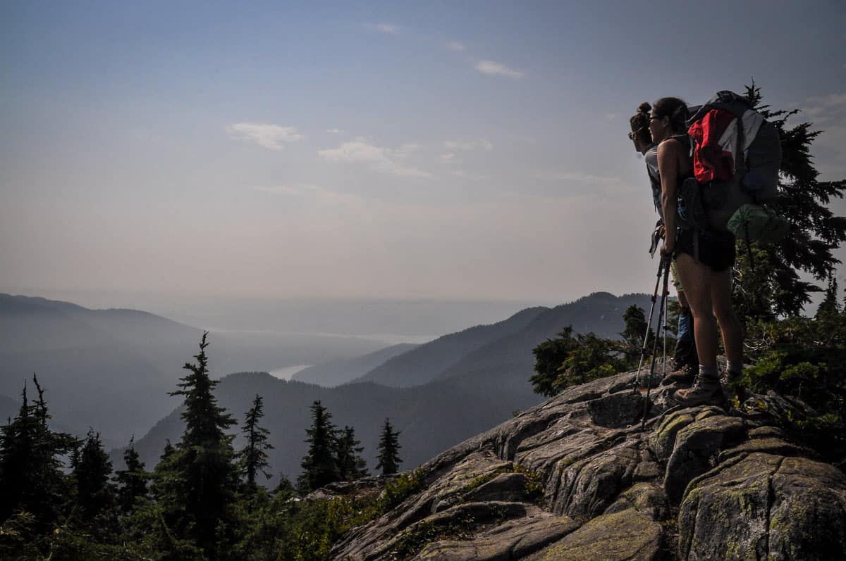 Howe Sound Crest Trail - Views of the Sound on a Smoky Day
