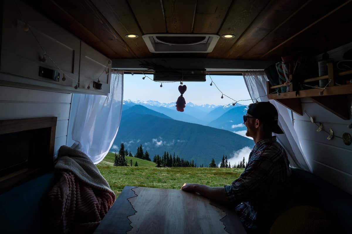 View from the parking lot at the Hurricane Ridge Visitor Center in Olympic National Park