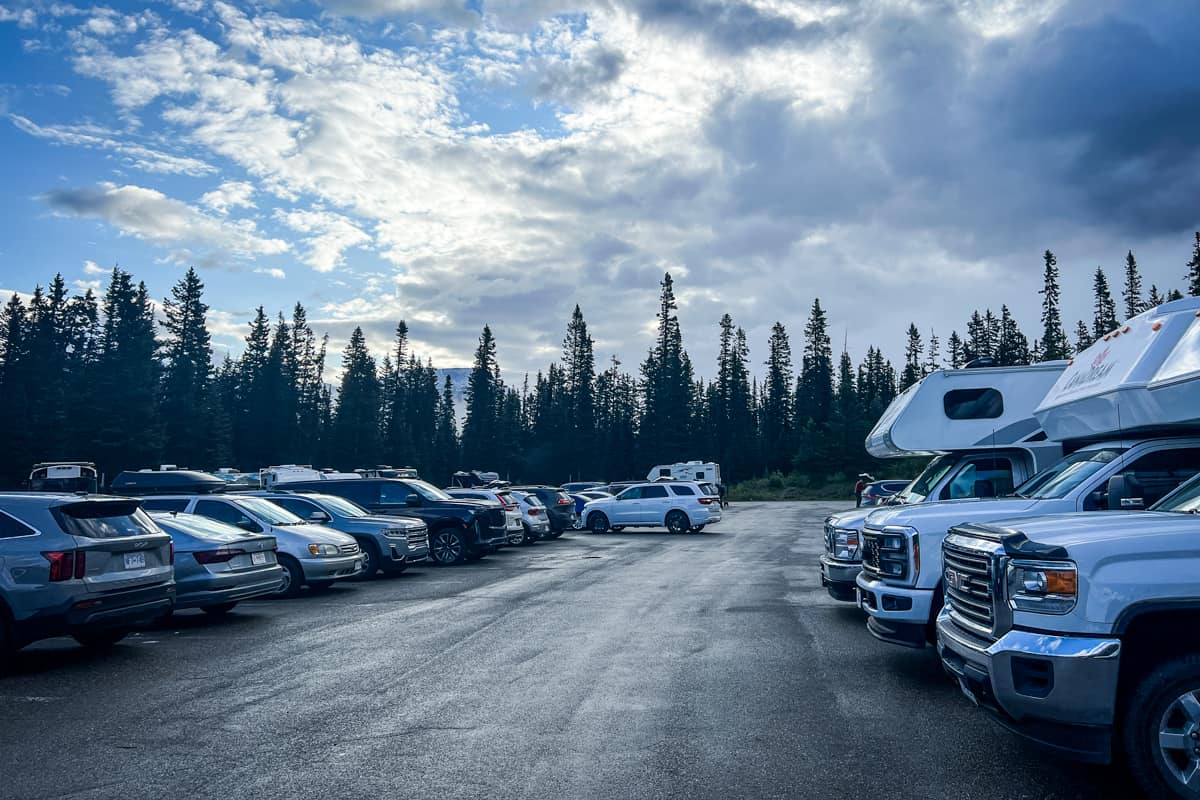 Parking lot at Lake Louise Banff Canada